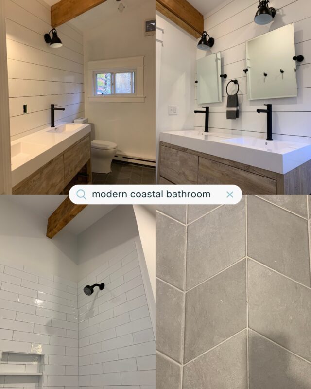 Modern Coastal Bathroom, Done Right.

For this space, our client wanted modern coastal—not beachy, not themed, just calm, clean, and timeless.

We leaned into light-filled simplicity:
crisp white shiplap, natural wood tones, matte black fixtures, and soft geometric tile underfoot. The result is a bathroom that feels fresh and relaxed, but still grounded and architectural.

It’s the kind of space that works year-round—
bright in the summer, cozy in the winter, and effortlessly livable in every season.

Thoughtful design. Beautiful restraint.