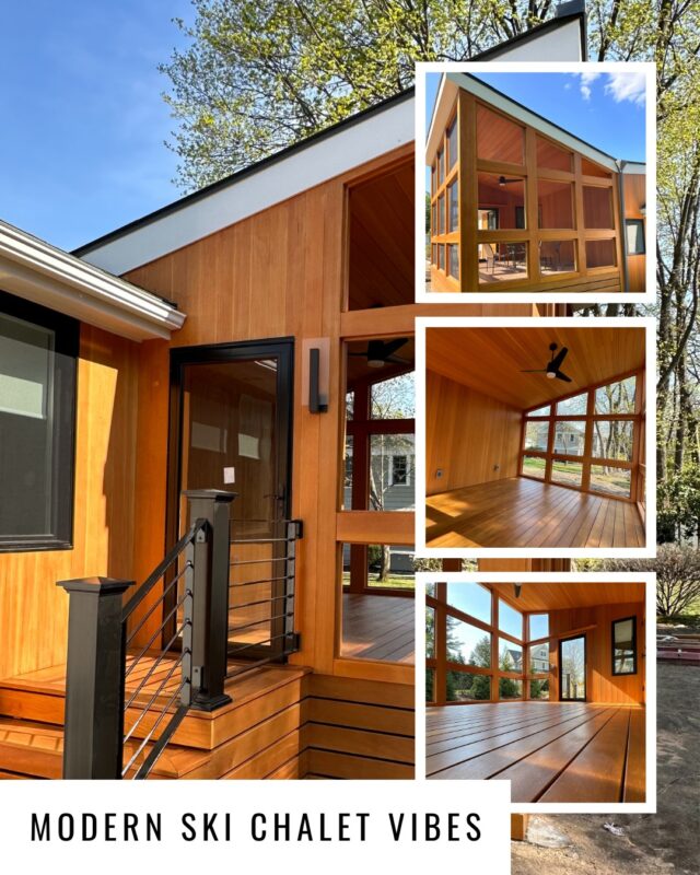 Modern Ski Chalet Vibes, Without Leaving Home.

When our client asked for a modern ski chalet–inspired addition, the vision was clear: warm wood tones, dramatic glass, clean lines—and a space that feels just as good on a snowy winter morning as it does on a sun-filled spring afternoon.

This addition brings the outdoors in, with floor-to-ceiling windows, vaulted ceilings, and natural materials that create a cozy, elevated retreat—right in their own backyard.

It’s not about copying a style.
It’s about translating a feeling into a space that fits the home, the landscape, and the way our clients live.

Design-build, done with intention.